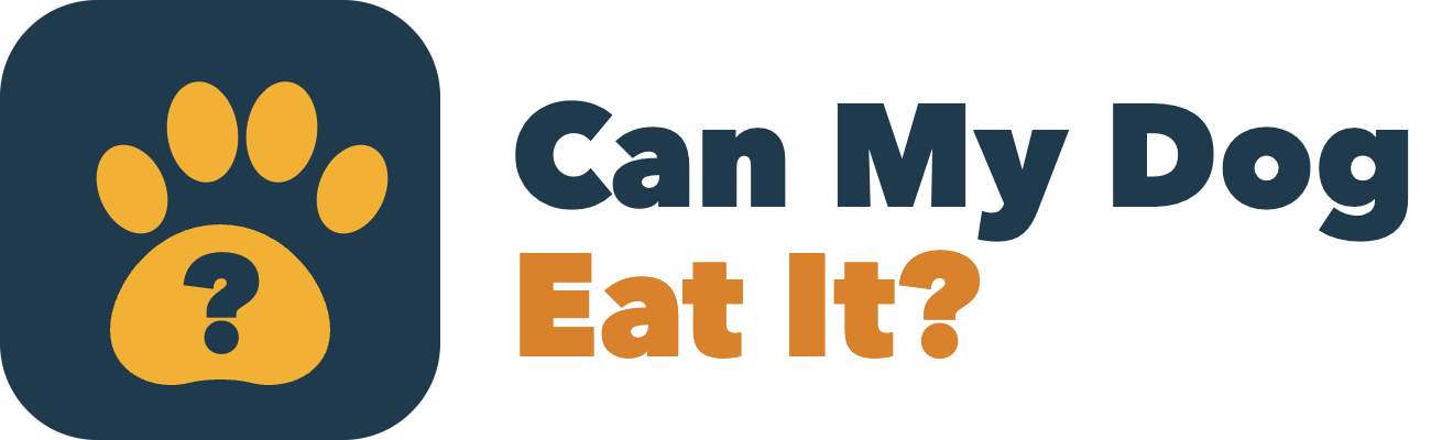 Can My Dog Eat It? logo with a paw print and question mark